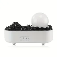 White crystal humidifier with simulated flame effect