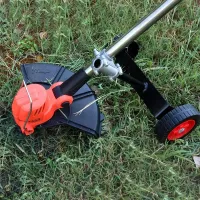 Support wheel for lawnmower with adjustable height for ease of work