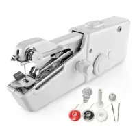 Portable mini sewing machine for hand sewing clothes and fabrics