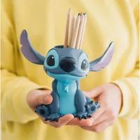 Dětský resinářový stojánek na pera s roztomilým kresleným motivem stitch, ideální pro psací potřeby