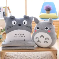 Cute plush pillow and blanket in one