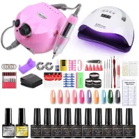 Kit d'ongles avec lampe UV/LED et lime électrique