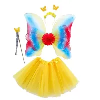 Kostium dziecięcy skrzydła motyla ze spódniczką żółty Nancie