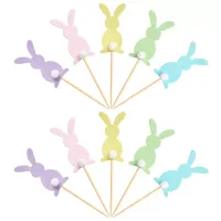 Moderní ozdobná párátka s velikonoční tématikou - ve tvaru zajíčka, více barevných variant