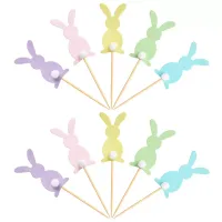 Modern decorative toothpicks with Easter theme - in the shape of a bunny, more color variants