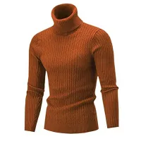 Autumn/Winter men's sweater with high turtleneck, monochrome and long sleeve in three colours