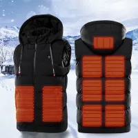 Unisex USB heated vest with hood