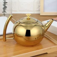 Nerezová čajová kanvica zlatá