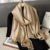 Fashionable satin scarf with a size of 90x180 cm for women