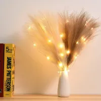 Artificial pampas grass with LED lighting - vase decoration