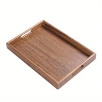 1pc Tray On Walnuts With Handle, Rectangular Plate On Chléb, At Party, Dining Trays, Any Refreshments, Trays On Fruit, Trays On Tea, Tray On Sugar On Dry Fruit, At Home Room Table, Office Kitchen