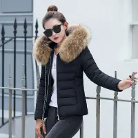 Magnifique manteau d'hiver chaud pour femme avec fourrure