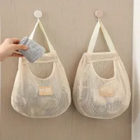 Hinged net pockets for linen and socks with hooks - light textile organizer for doors or cabinets