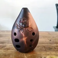 Desať-jamkové keramické plné ústa Pottery Profesionálne hrá G kľúč starodávny Purple Sand Ocarina