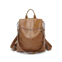 Women's soft PU leather backpack