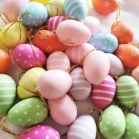 12 pieces Easter eggs to decorate house or garden - cheerful colorful plastic eggs