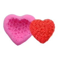 Silicone heart mould with roses