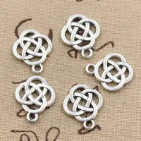 Set de 20 pandantive 'Talismanul nodului irlandez' (culoare bronz antichizat și argintie) pentru confecționarea bijuteriilor