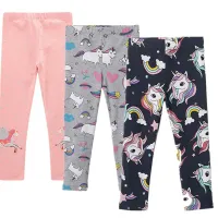 Girls cute unicorn leggings with unicorns