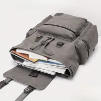 Praktický plátěný batoh na počítač s klopou - ideální na cestování