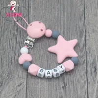 Silicone pacifier necklace with clip