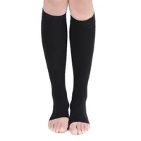 Kompresné ponožky s otvorenou špičkou 20-30 mmHg bez prstov na kolenách