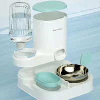 Automatic feeder and water for pets with stainless steel bowls