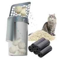 Self-cleaning deep scoop with bags for easy maintenance of cat toilet
