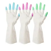 Practical rubber gloves for cleaning - with reinforced fingertips against tearing, more colors