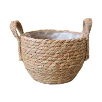 Straw flower pot