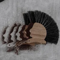 Perie de curățare retro pentru râșnița de cafea cu mâner din lemn și peri naturali