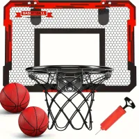 Dětský pokojový basketbalový stojan, se 2 ks minibasketbalu, ponořitelný basketbalový rám, dětské vnitřní a venkovní sportovní míče