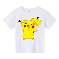 T-shirt dziecięcy z uroczym nadrukiem Pikachu i krótkimi rękawami