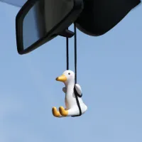 Funny hanging decoration on the rear-view mirror of the car in the motif swinging ducks Bella