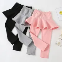 Girls cute leggings with ruffle skirt