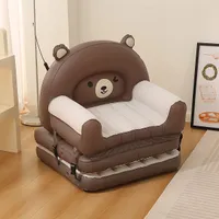 Foldable inflatable travel mattresses in bear design