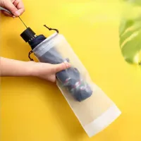 Matted translucent umbrella case made of plastic with string