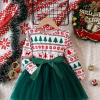 Tutu Christmas Girls' Tall Dress with Long Sleeve - Adorable and elegant festive outfit for children and toddlers, Ideal Gift