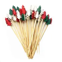 Stitching decorative toothpicks with tree shape decoration - set 100 pcs