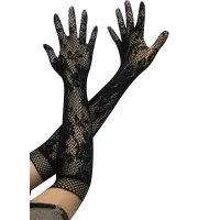 Dlouhé dámské síťované rukavice