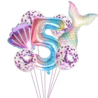 Children's birthday inflatable numbers in mermaid style