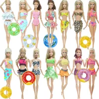Készlet nyári ruhák Barbie baba - fürdőruha + felfújható gyűrű