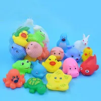 Children's set of rubber animals for bath 13 pieces