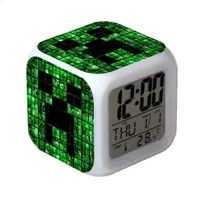 Minecraft alarm clock with digital clock with LED display