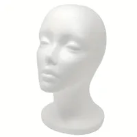 Foam head for wigs - wig stand and holder for styling, modelling and presentation of hair