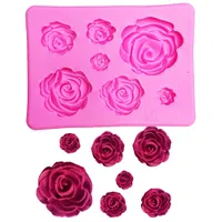 3D baking silicone mold in the shape of a rose