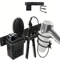 Suport multifuncțional pentru uscător de păr și placa de îndreptat părul - Măriți spațiul din baie