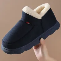 Chaussons en peluche doux pour homme, chaussures d'intérieur confortables d'hiver, antidérapants, enfilables