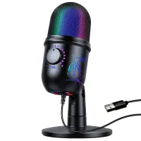 Mikrofon kondensatorowy RGB z tłumieniam hałasu - świecący