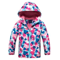 Veste imperméable en polaire à fleurs pour fille - Printemps